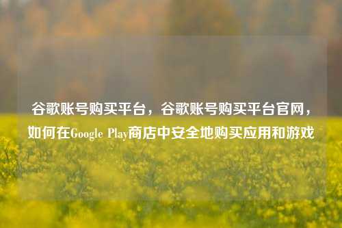 谷歌账号购买平台，谷歌账号购买平台官网，如何在Google Play商店中安全地购买应用和游戏  第1张