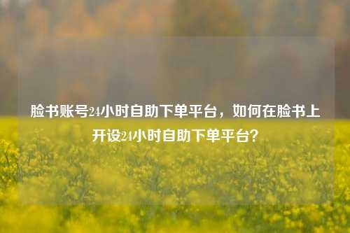 脸书账号24小时自助下单平台，如何在脸书上开设24小时自助下单平台？