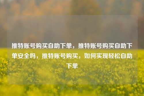 推特账号购买自助下单，推特账号购买自助下单安全吗，推特账号购买，如何实现轻松自助下单