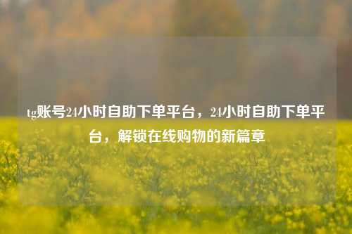 tg账号24小时自助下单平台，24小时自助下单平台，解锁在线购物的新篇章