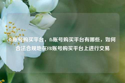 fb账号购买平台，fb账号购买平台有哪些，如何合法合规地在FB账号购买平台上进行交易