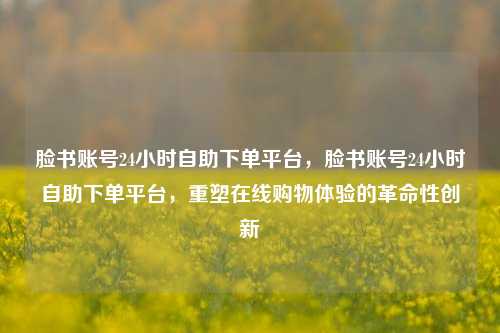 脸书账号24小时自助下单平台，脸书账号24小时自助下单平台，重塑在线购物体验的革命性创新