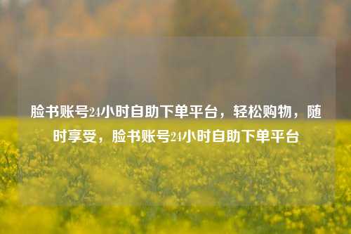 脸书账号24小时自助下单平台，轻松购物，随时享受，脸书账号24小时自助下单平台