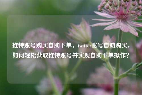 推特账号购买自助下单，twitter账号自助购买	，如何轻松获取推特账号并实现自助下单操作？  第1张