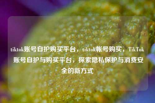 tiktok账号自护购买平台，tiktok帐号购买	，TikTok 账号自护与购买平台，探索隐私保护与消费安全的新方式  第1张