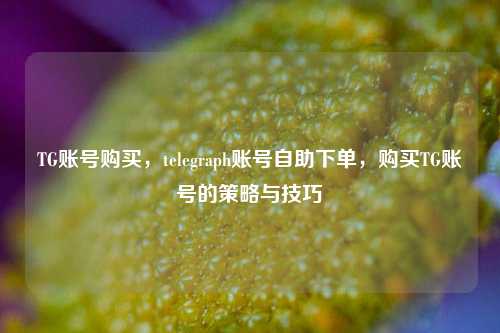 TG账号购买	，telegraph账号自助下单，购买TG账号的策略与技巧  第1张