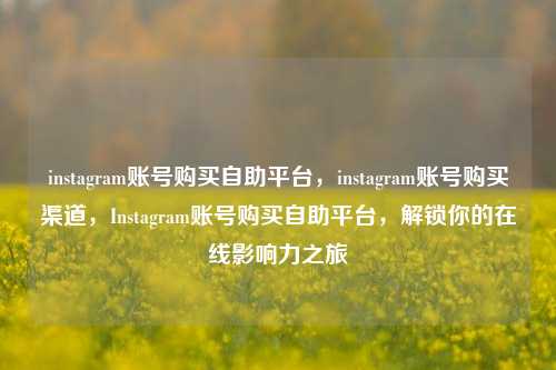 instagram账号购买自助平台，instagram账号购买渠道，Instagram账号购买自助平台，解锁你的在线影响力之旅