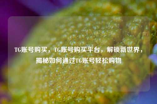 TG账号购买，TG账号购买平台，解锁新世界，揭秘如何通过TG账号轻松购物