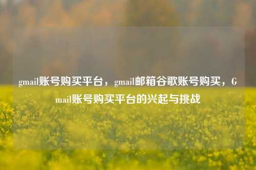 gmail账号购买平台	，gmail邮箱谷歌账号购买，Gmail账号购买平台的兴起与挑战  第1张