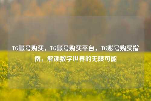 TG账号购买，TG账号购买平台，TG账号购买指南，解锁数字世界的无限可能