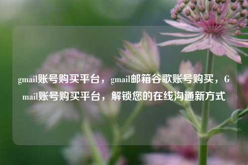 gmail账号购买平台，gmail邮箱谷歌账号购买，Gmail账号购买平台，解锁您的在线沟通新方式