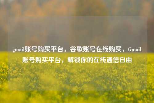 gmail账号购买平台，谷歌账号在线购买，Gmail账号购买平台，解锁你的在线通信自由