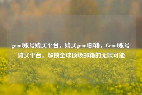 gmail账号购买平台，购买gmail邮箱，Gmail账号购买平台，解锁全球顶级邮箱的无限可能