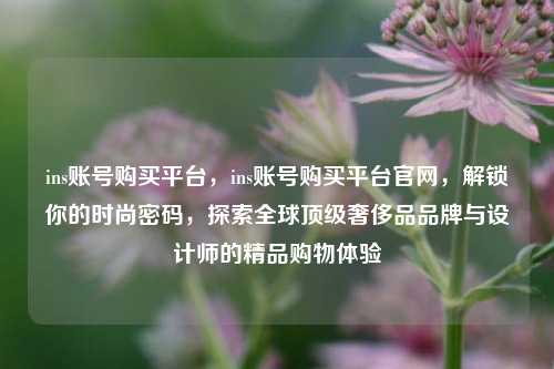 ins账号购买平台	，ins账号购买平台官网，解锁你的时尚密码，探索全球顶级奢侈品品牌与设计师的精品购物体验  第1张