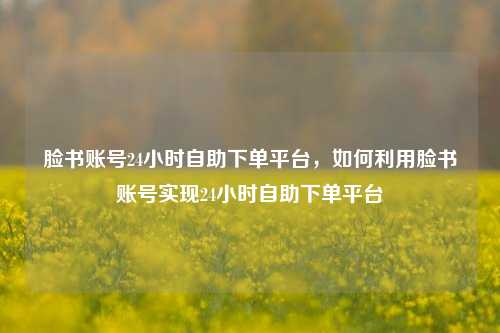 脸书账号24小时自助下单平台，如何利用脸书账号实现24小时自助下单平台